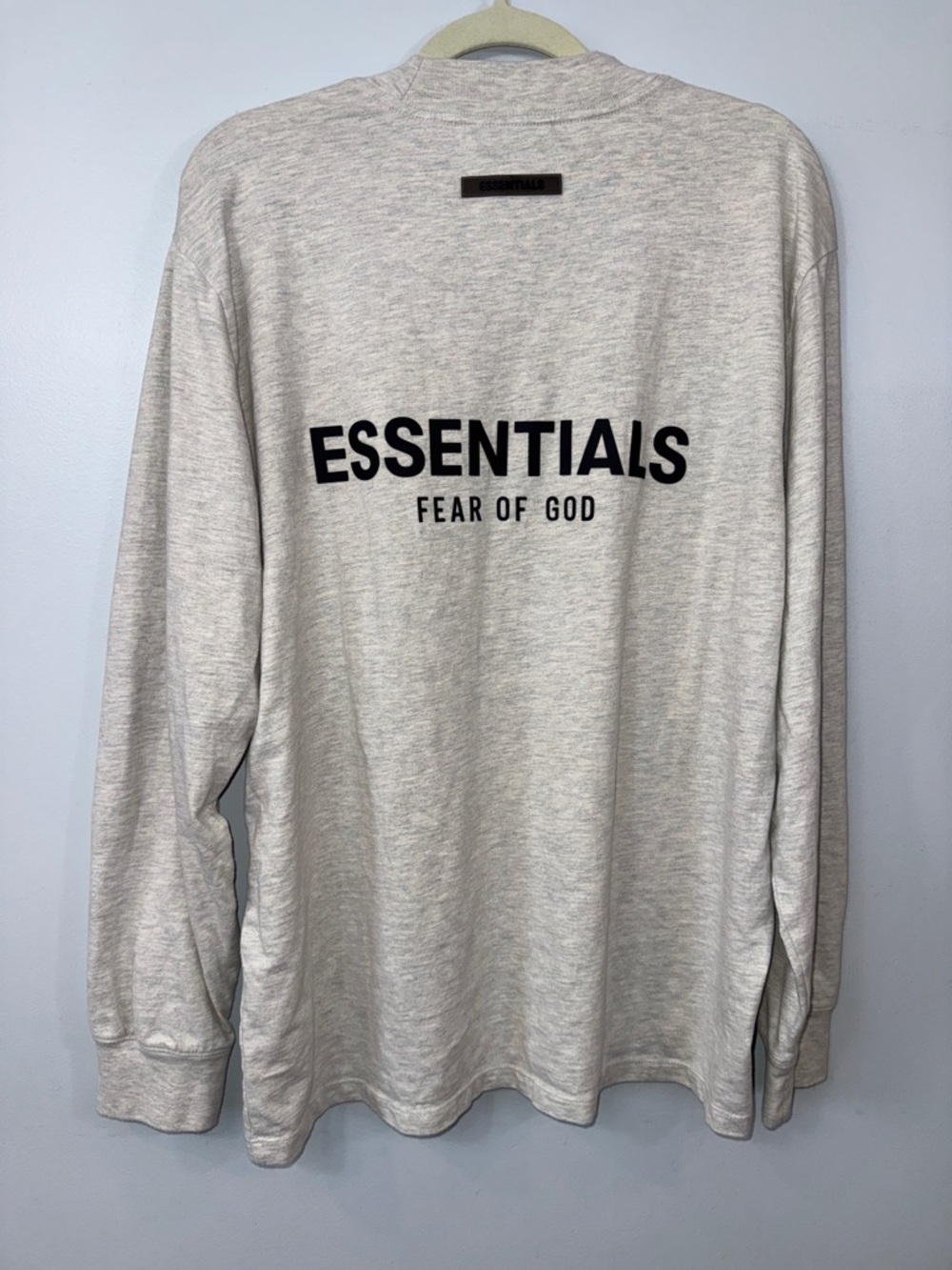 Essentials Long Sleeve Tee - Light Heather Gray with Black Logo